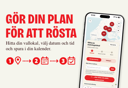 Gör din plan för att rösta. Hitta din vallokal, välj datum och tid och spara i din kalender.